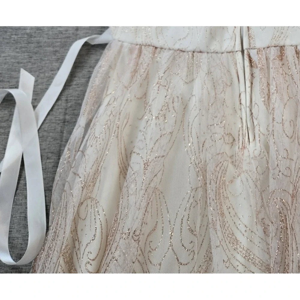 Rare Editions Girl's Dress Lined Tulle Skirt Jeweled Waist Holiday Nutcracker 12